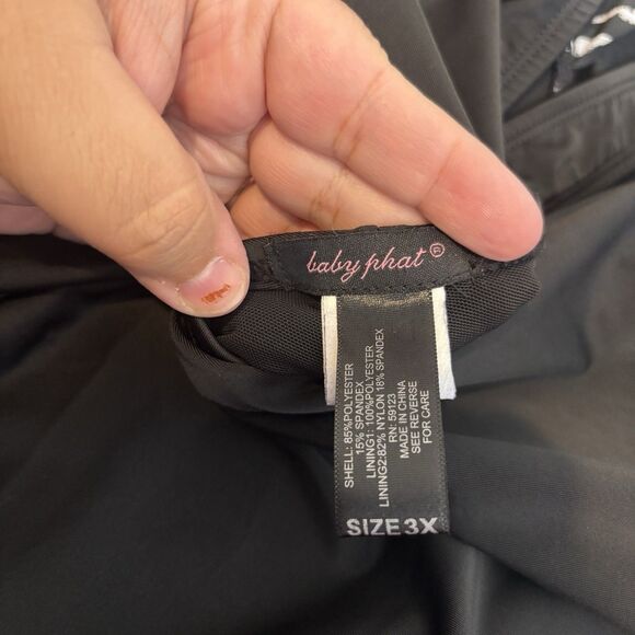 Baby Phat Women’s Plus Size 3X Black White Animal print One Piece Swimsuit - Picture 5 of 8